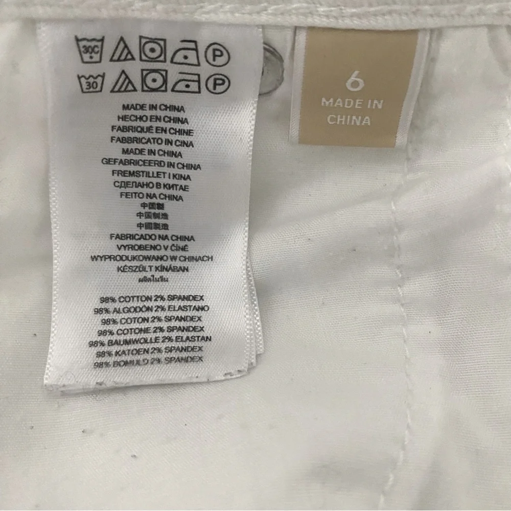 Michael Kors Womens Capri Denim Jeans Size 6 White Cotton/Spandex Summer EUC